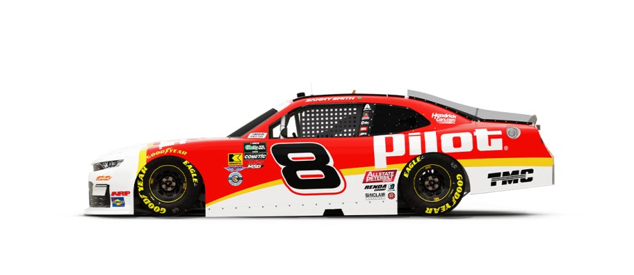 A graphic depicting the No. 8 Chevrolet.