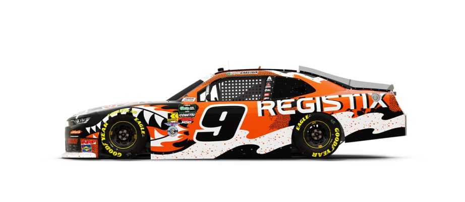 A graphic depicting the No. 9 Chevrolet.