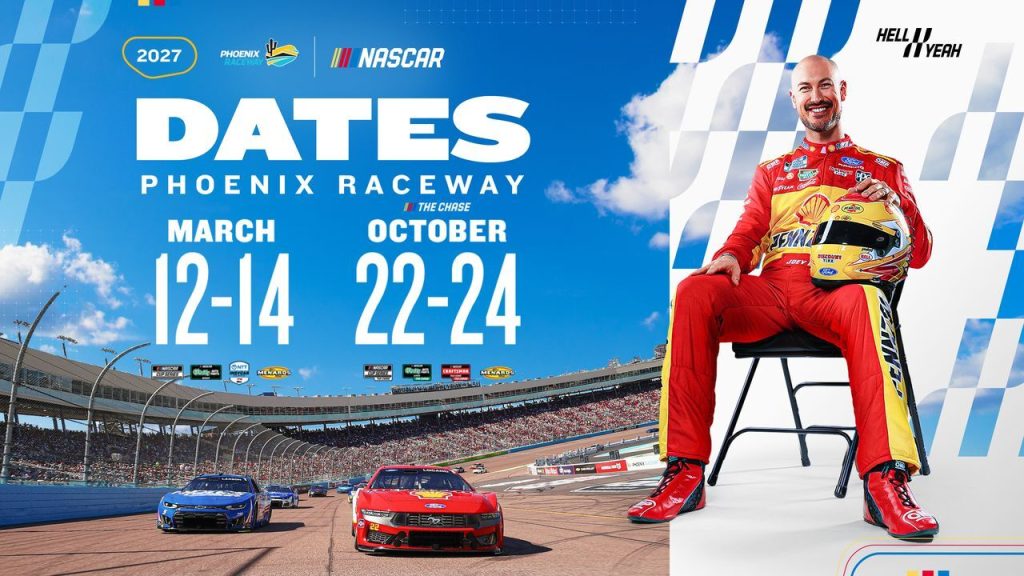 A Phoenix Raceway graphic for 2027 dates.