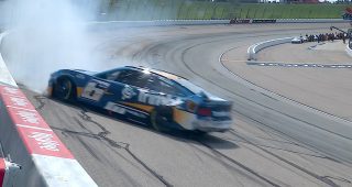 Promo Image for Keselowski snaps loose, crashes in Iowa qualifying