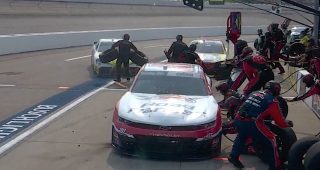 Promo Image for Brent Crews overshoots pit stall at Iowa