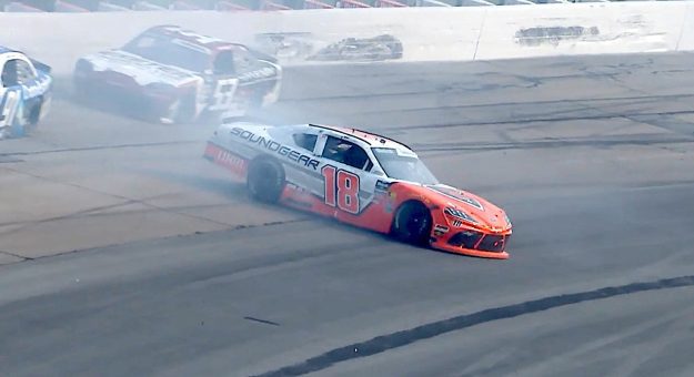William Sawalich spins in traffic to bring out caution