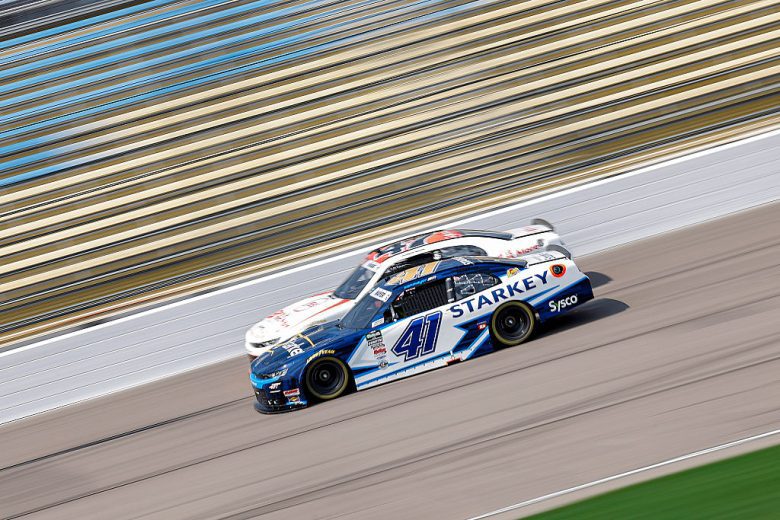 Sam Mayer drives at Iowa.