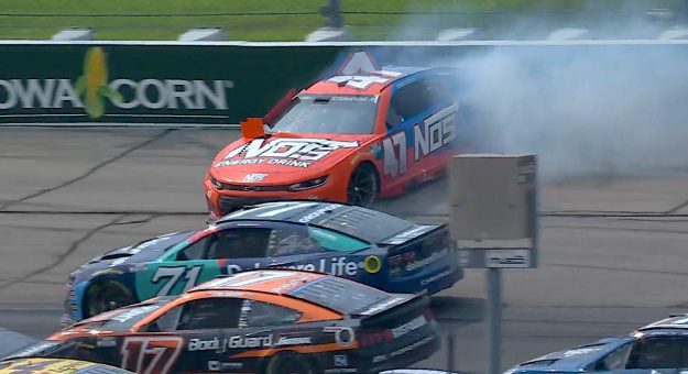 Stenhouse spins to bring out another caution at Iowa