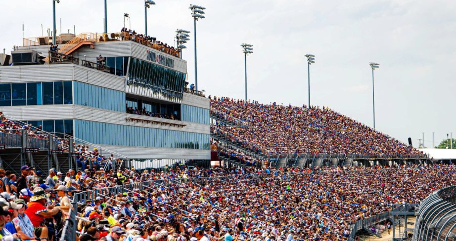 View of the grandstands at Iowa Speedway.