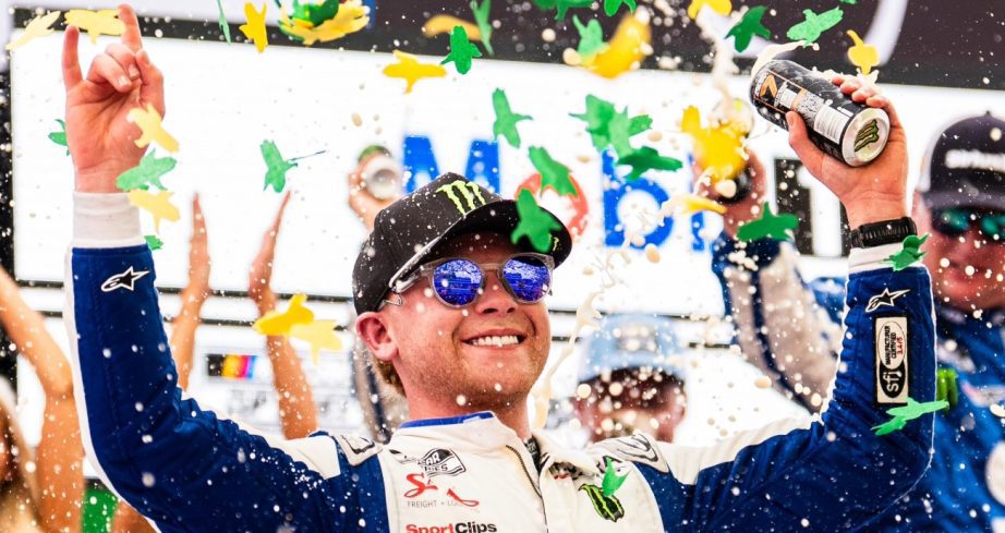 Ty Gibbs celebrates win in Victory Lane.