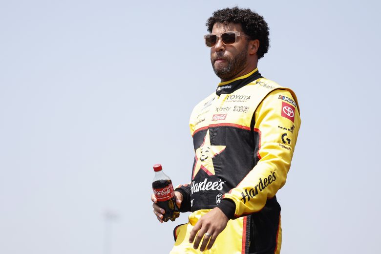 Bubba Wallace walks the stage.