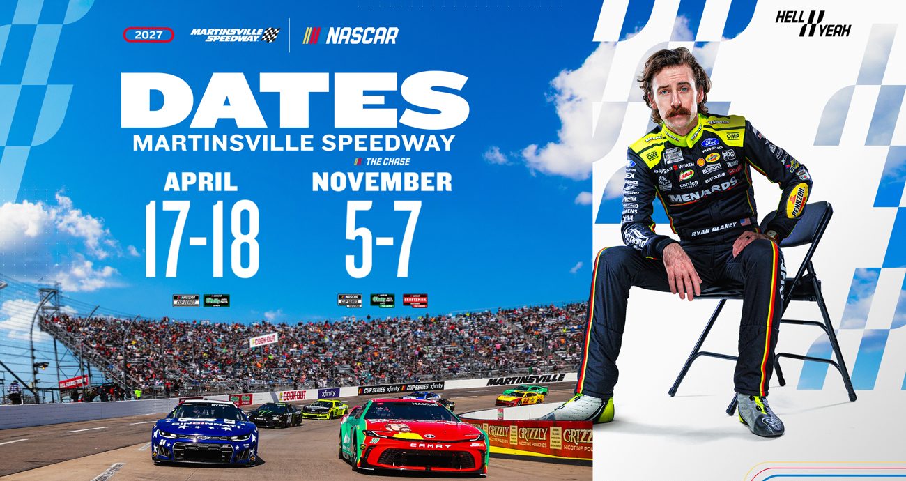 Martinsville schedule graphic with 2027 dates on it.