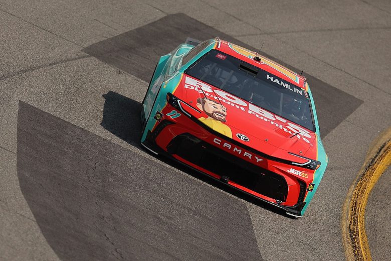 Denny Hamlin drives at Richmond.