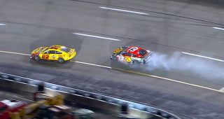 Promo Image for Briscoe causes a smoke show pitting behind Logano