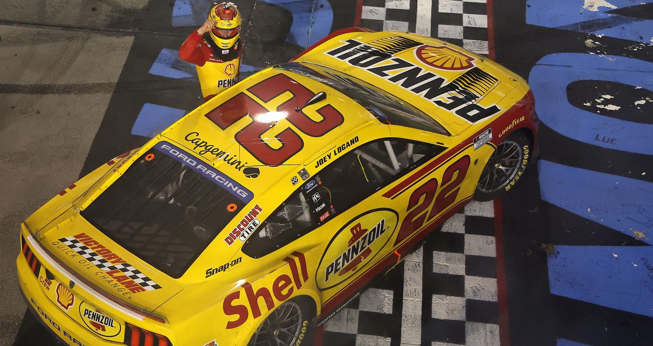 joey logano wins the cup series race at richmond