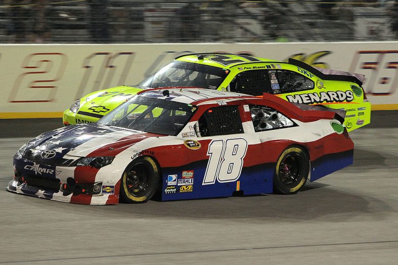 A view of the No. 18 Joe Gibbs Racing Toyota.