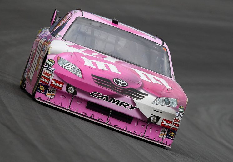 A view of the No. 18 Joe Gibbs Racing Toyota.