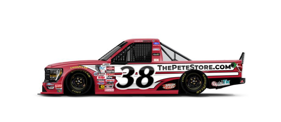 A graphic depicting the No. 38 Ford.