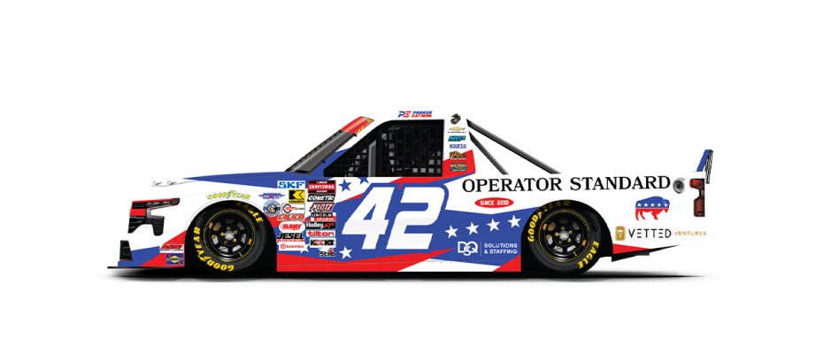 A graphic depicting the No. 42 Chevrolet.