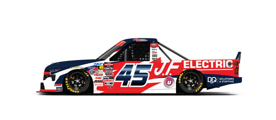 A graphic depicting the No. 45 Chevrolet.