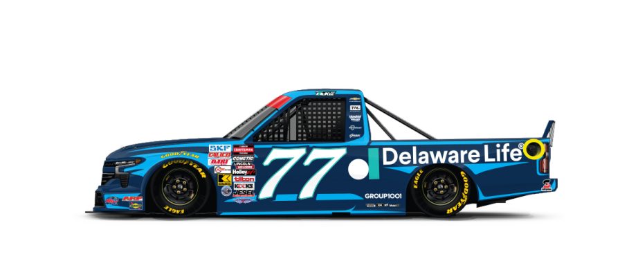 A graphic depicting the No. 77 Chevrolet.