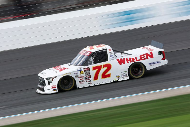 Michael Christopher Jr. drives at New Hampshire.