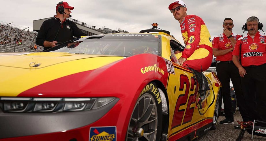 Joey Logano loads into the No. 22 Ford for practice and qualifying at New Hampshire Motor Speedway
