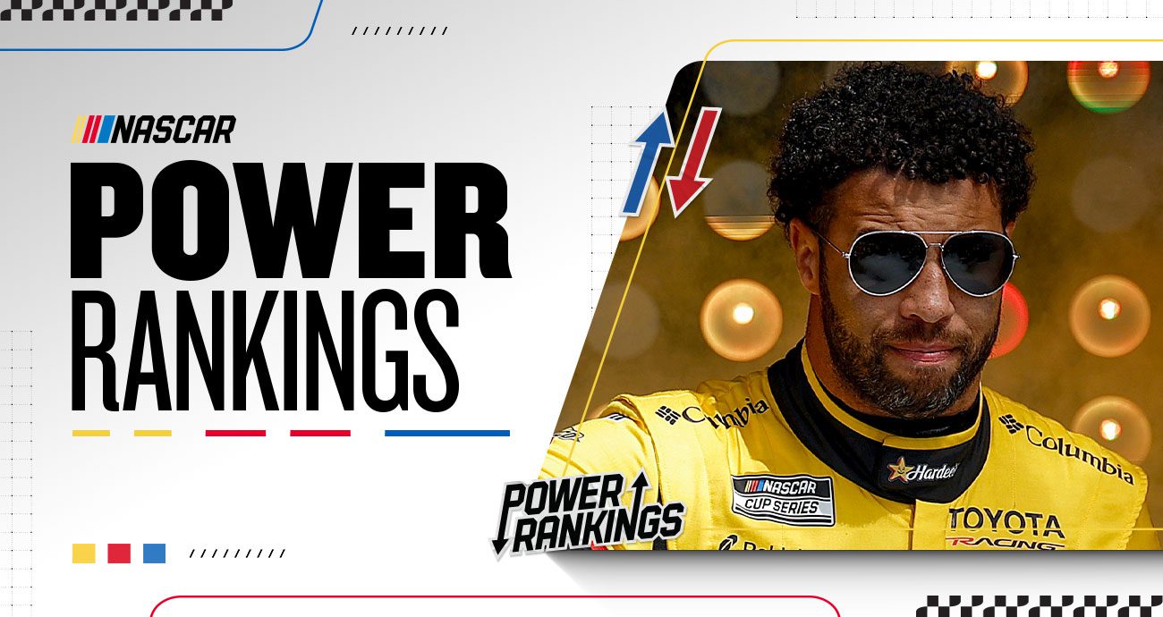 A Power Rankings graphic depicting Bubba Wallace.