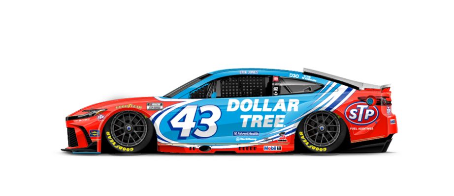 A graphic depicting the No. 43 Toyota.