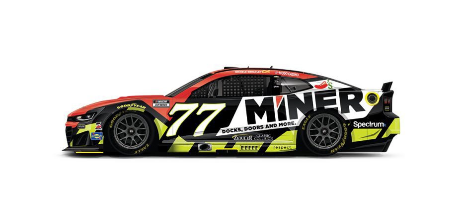 A graphic depicting the No. 77 Chevrolet.