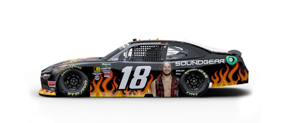A graphic depicting the No. 18 Toyota.