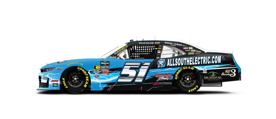 A graphic depicting the No. 51 Chevrolet.