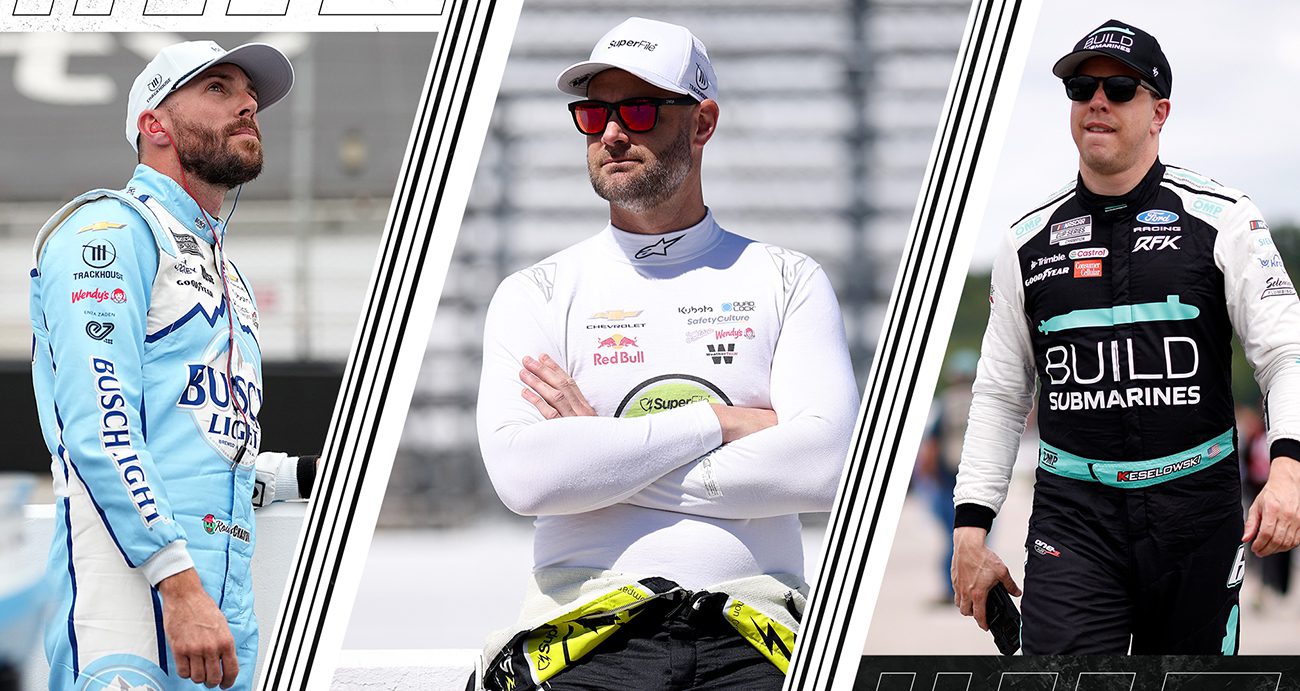 A split image of Ross Chastain, Shane van Gisbergen and Brad Keselowski -- all notable drivers who missed The Chase.
