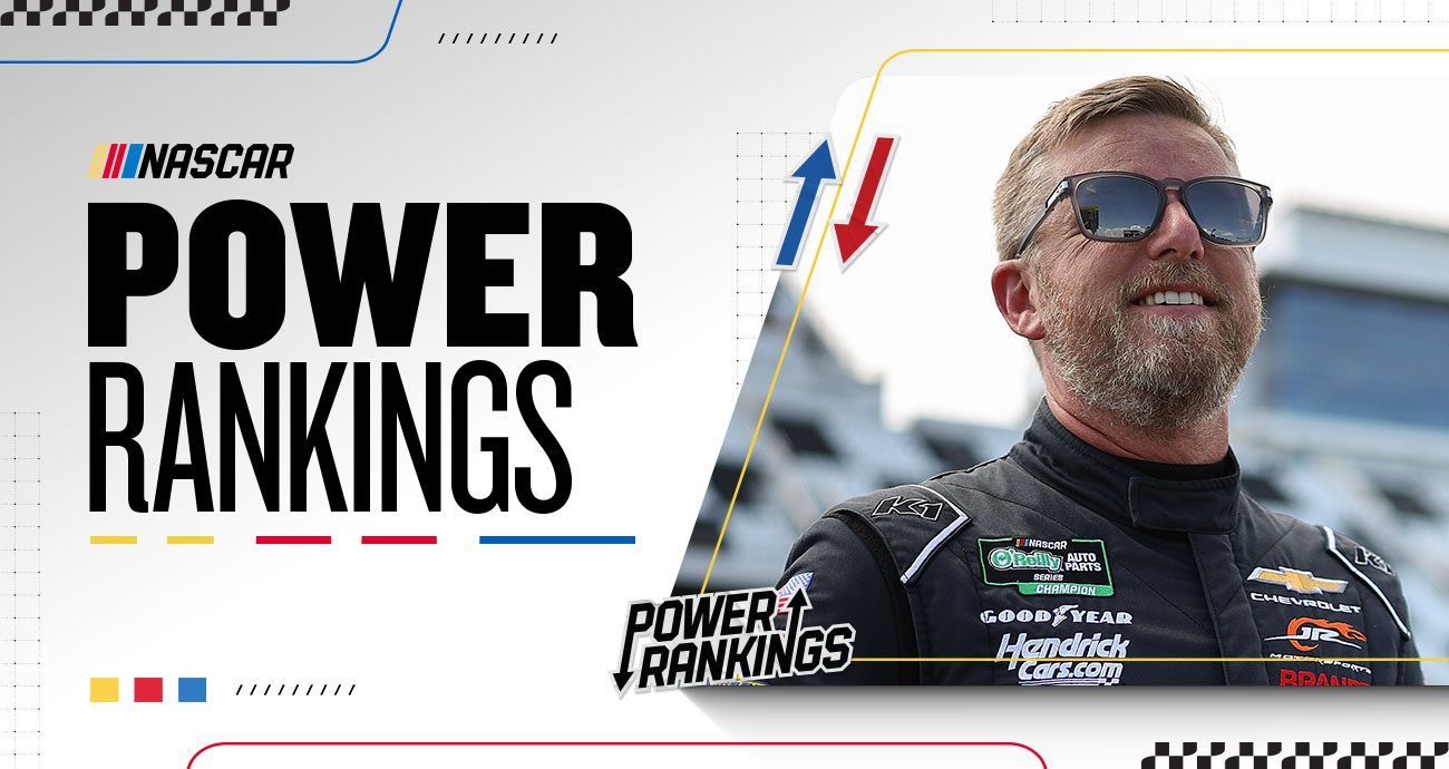A Power Rankings graphic depicting Justin Allgaier.