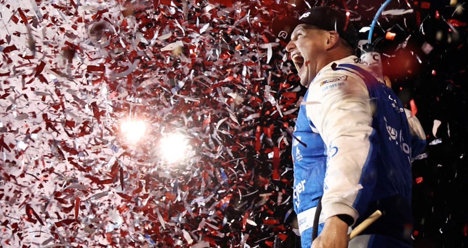 Ryan Preece celebrates in Victory Lane at Daytona.