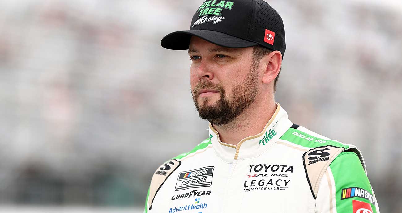 Erik Jones looks on from the qualifying grid at New Hampshire Motor Speedway