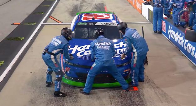 Caruth makes unscheduled stop with fuel-pressure issue