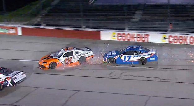 Sawalich hits wall after contact with Corey Day