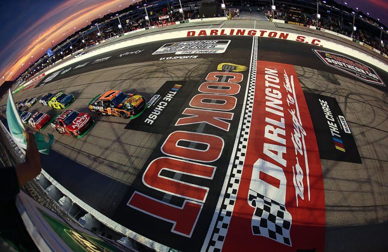 A general view of racing at Darlington.