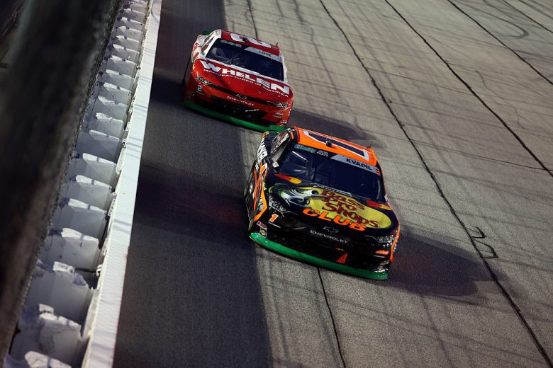 Carson Kvapil and Jesse Love drive at Darlington.