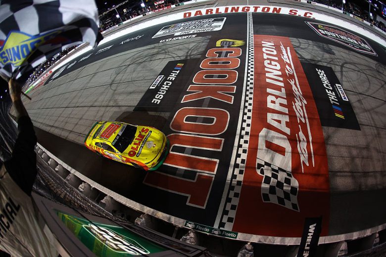 Sheldon Creed takes the checkered flag at Darlington.