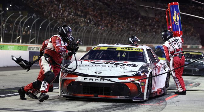 Denny Hamlin backslides in Southern 500 after wall contact in final stage