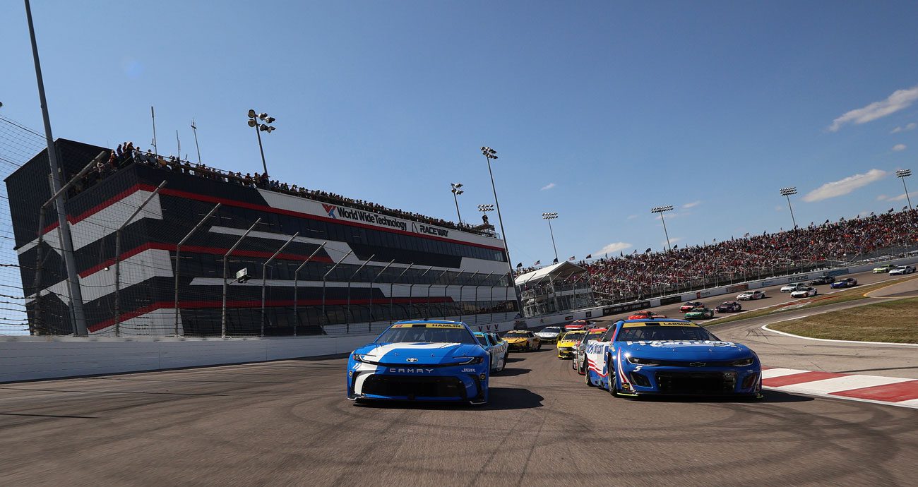 NASCAR Cup Series cars race at World Wide Technology Raceway at Gateway.