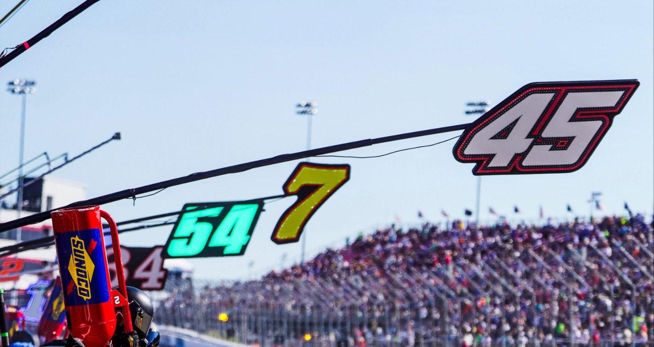 View of pit signs at Gateway.