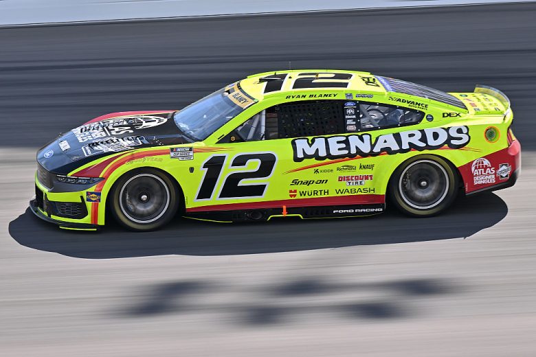 Ryan Blaney drives at Gateway.