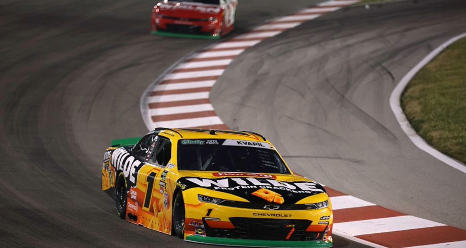 Carson Kvapil and Jesse Love drive at Gateway.