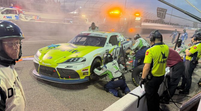 Featured Image for Pit-road pileup in O’Reilly Gateway race collects Caruth, Sanchez, others
