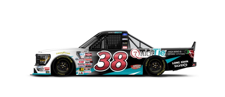 A graphic depicting the No. 38 Ford.