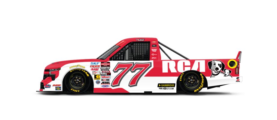 A graphic depicting the No. 77 Chevrolet.