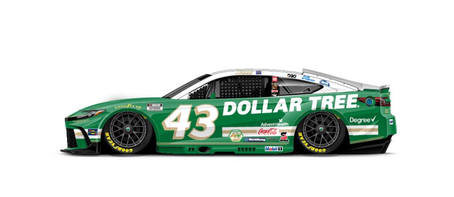 A graphic depicting the No. 43 Toyota.