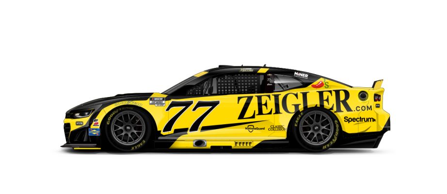A graphic depicting the No. 77 Chevrolet.