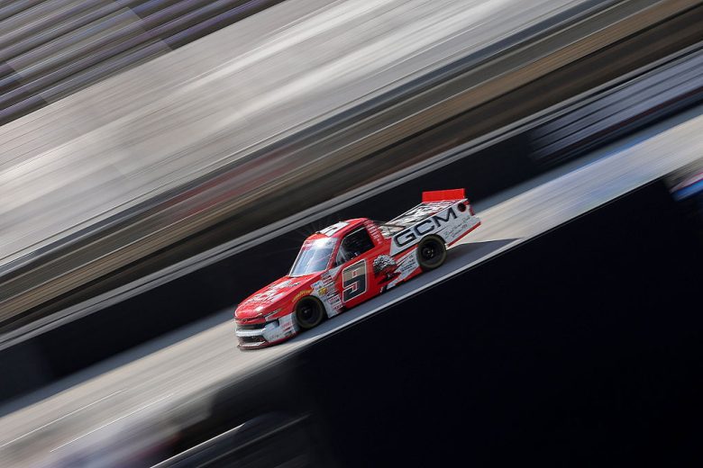 Grant Enfinger drives at Bristol.