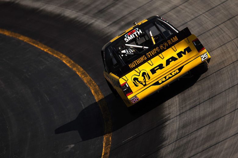 Regan Smith drives at Bristol.