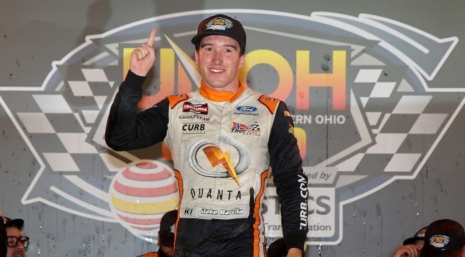 Featured Image for Jake Garcia scores first Truck win at Bristol; top Chase drivers struggle in final stage